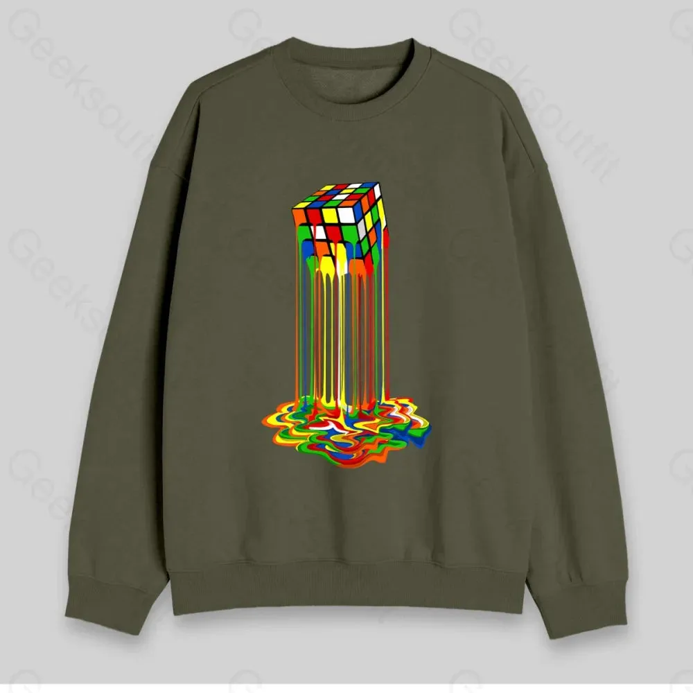 Rainbow Abstraction Melted Cube Sweatshirt - Image 3