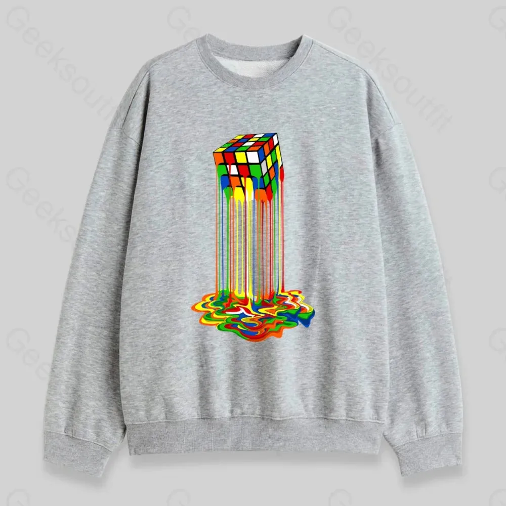 Rainbow Abstraction Melted Cube Sweatshirt - Image 4