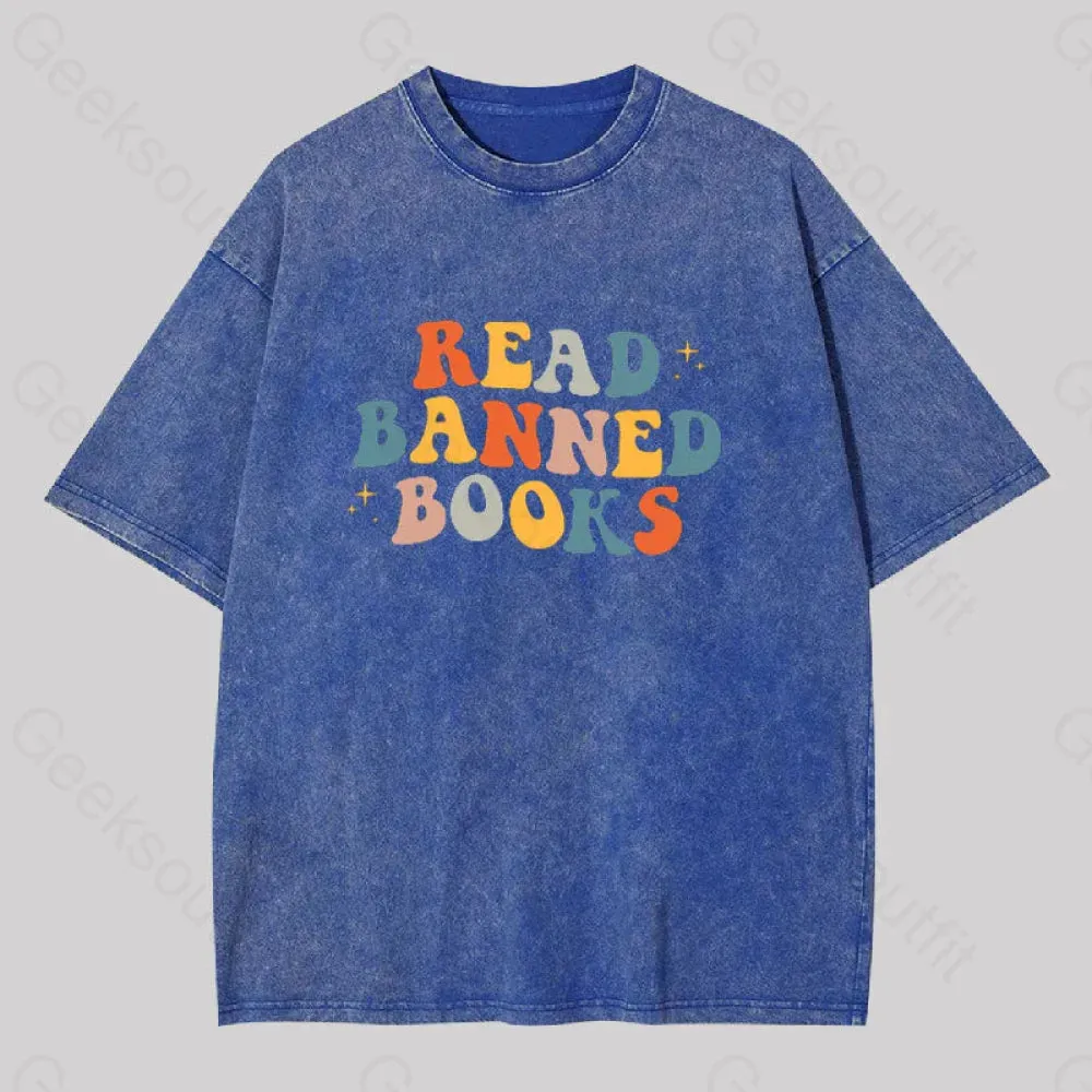 READ BANNED BOOKS Washed T-Shirt - Image 2