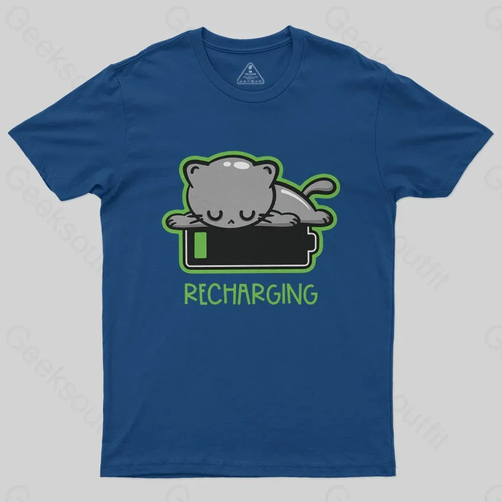 Recharging Cat T-Shirt - Image 3