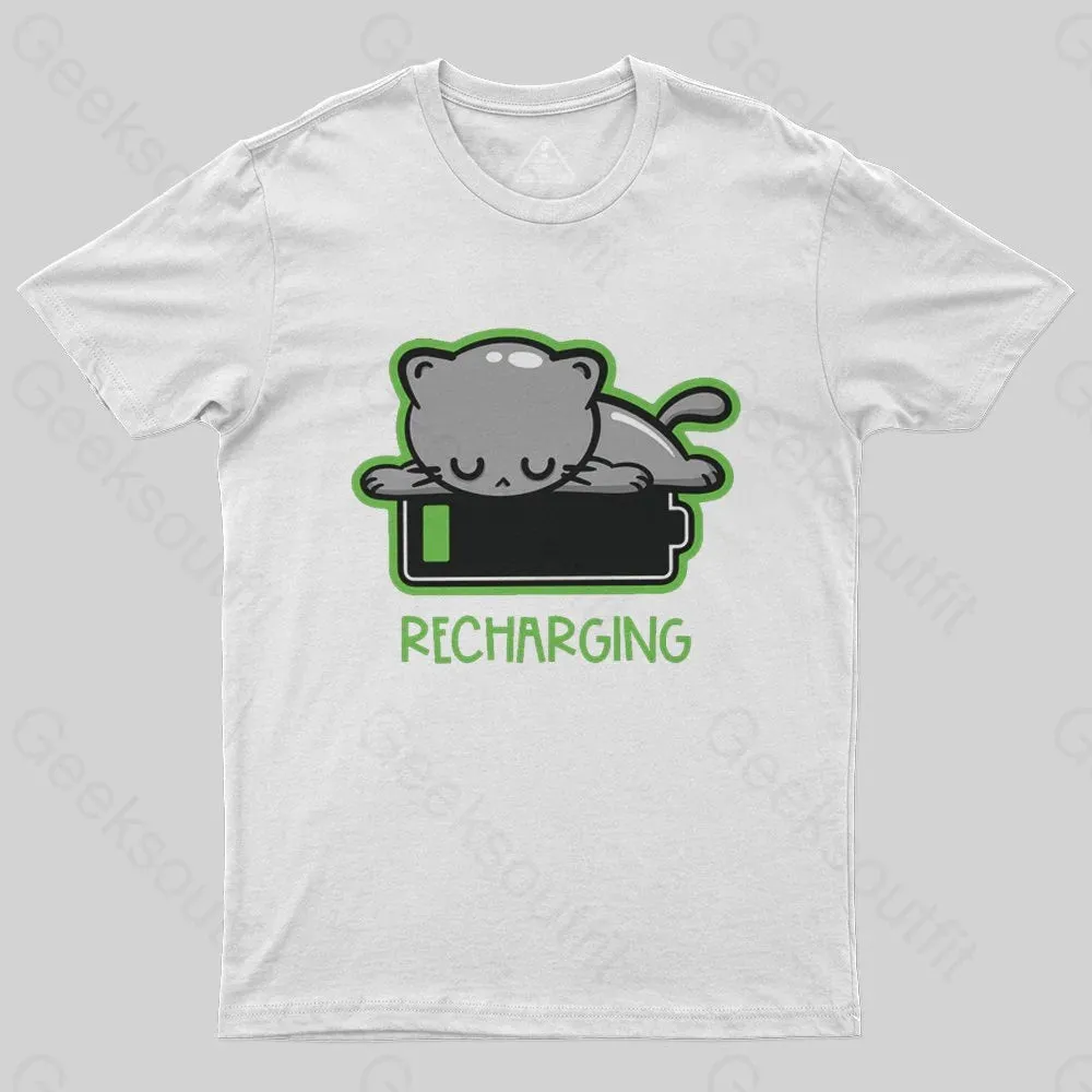 Recharging Cat T-Shirt - Image 2