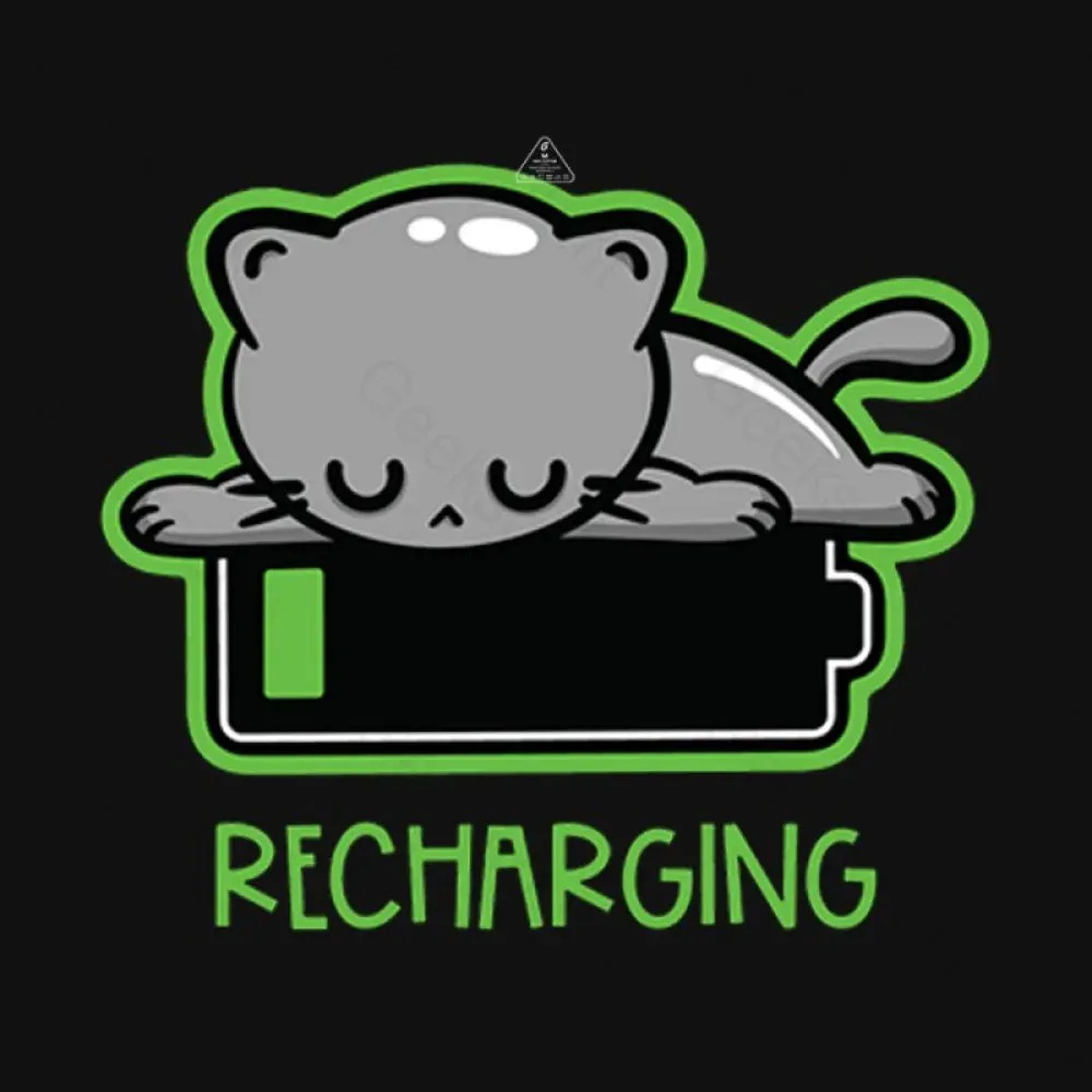 Recharging Cat T-Shirt - Image 9