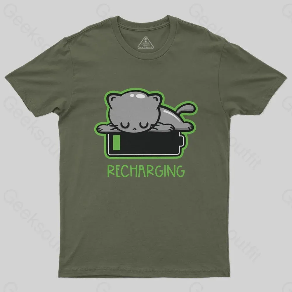 Recharging Cat T-Shirt - Image 4