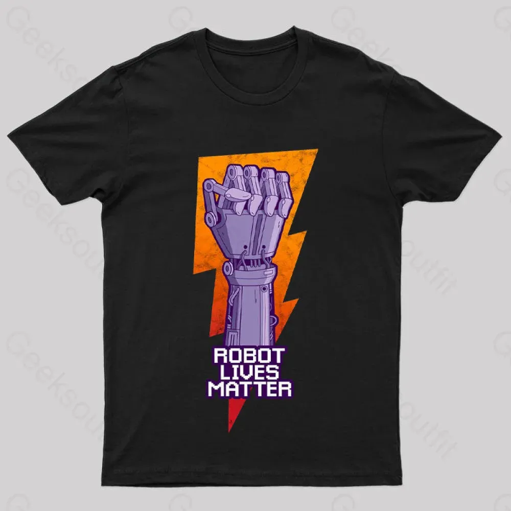 Robot Lives Matter Asimov Classic Nerd T-Shirt - Image 2