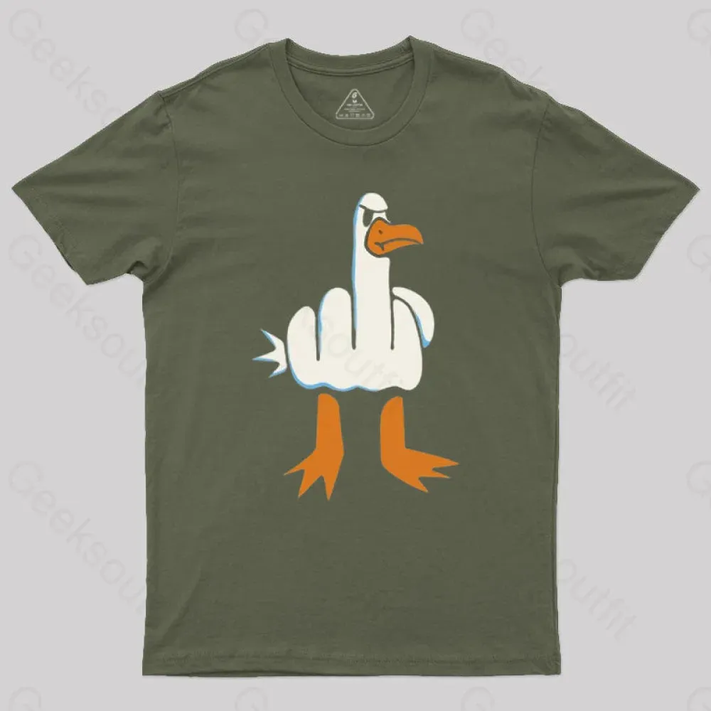 Rude Seagull Design Funny Geek T-Shirt - Image 3