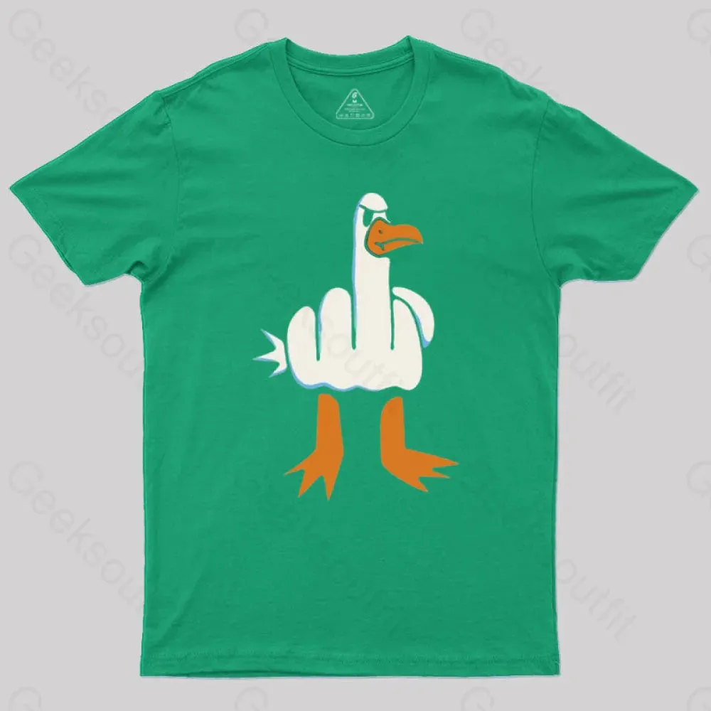 Rude Seagull Design Funny Geek T-Shirt - Image 4