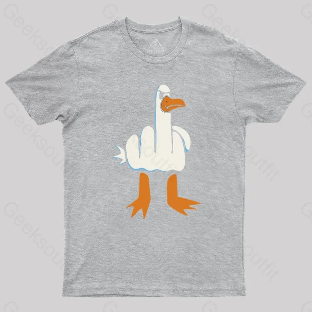 Rude Seagull Design Funny Geek T-Shirt - Image 9