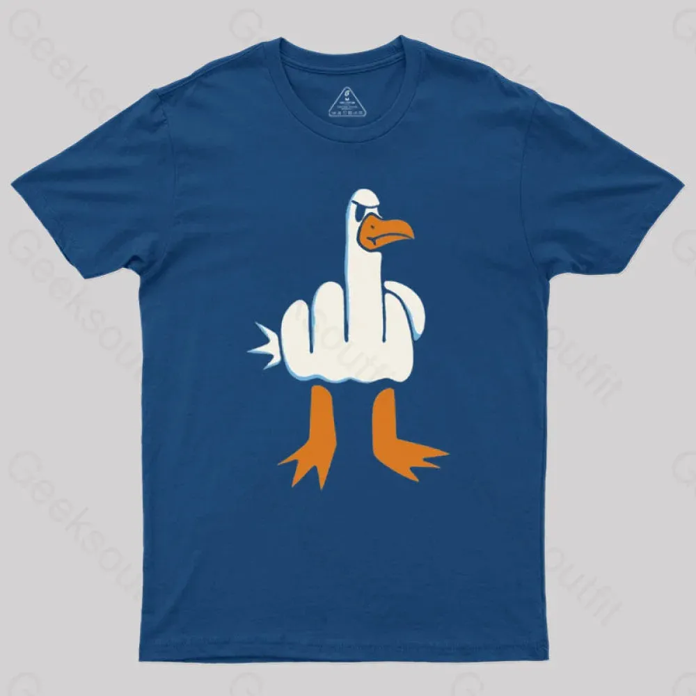 Rude Seagull Design Funny Geek T-Shirt - Image 2