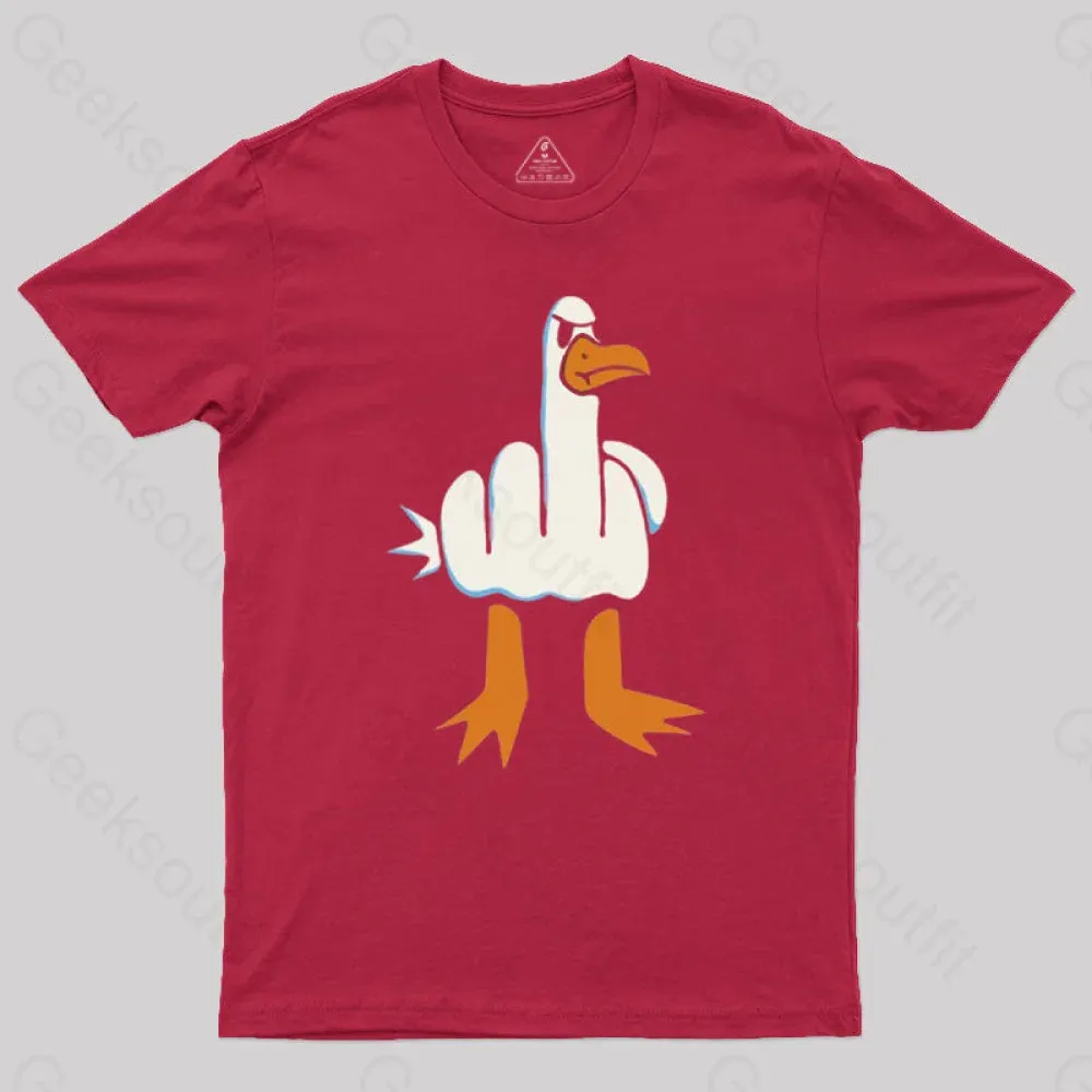 Rude Seagull Design Funny Geek T-Shirt - Image 7