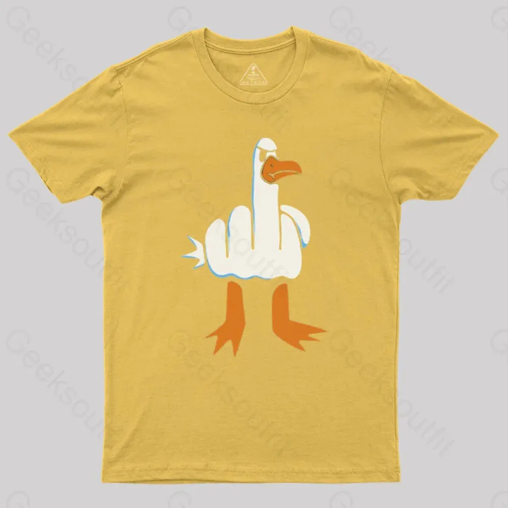 Rude Seagull Design Funny Geek T-Shirt - Image 6