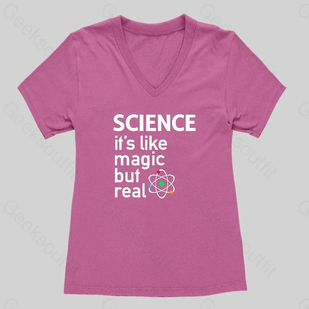 SCIENCE: It's Like Magic, But Real Women's V-Neck T-shirt - Image 3