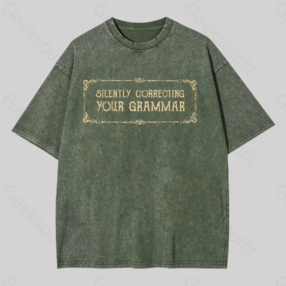 Silent Correction Geek Washed T-shirt - Image 4