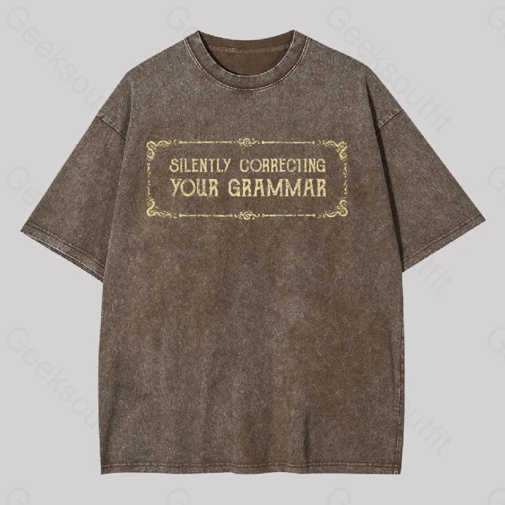Silent Correction Geek Washed T-shirt - Image 5