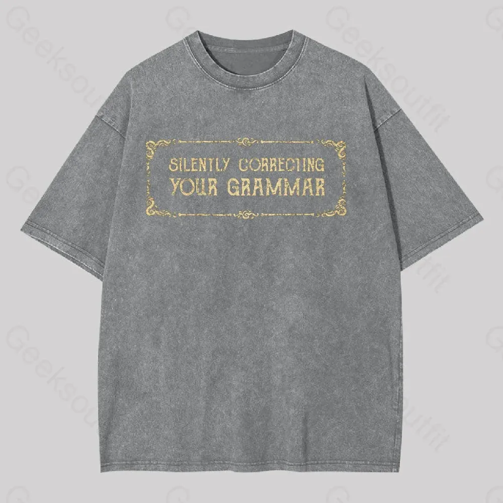 Silent Correction Geek Washed T-shirt - Image 8