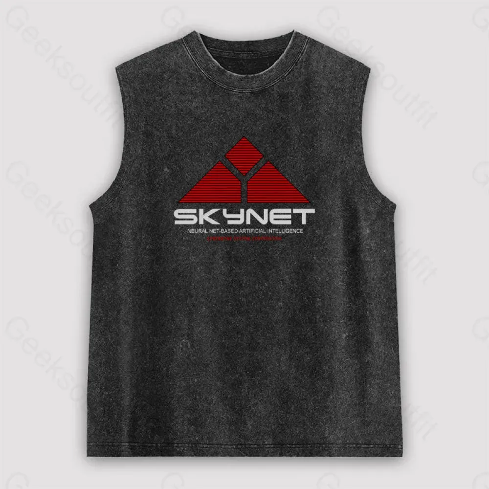 Skynet Neural Net Based Artificial Intelligence Unisex Washed Tank