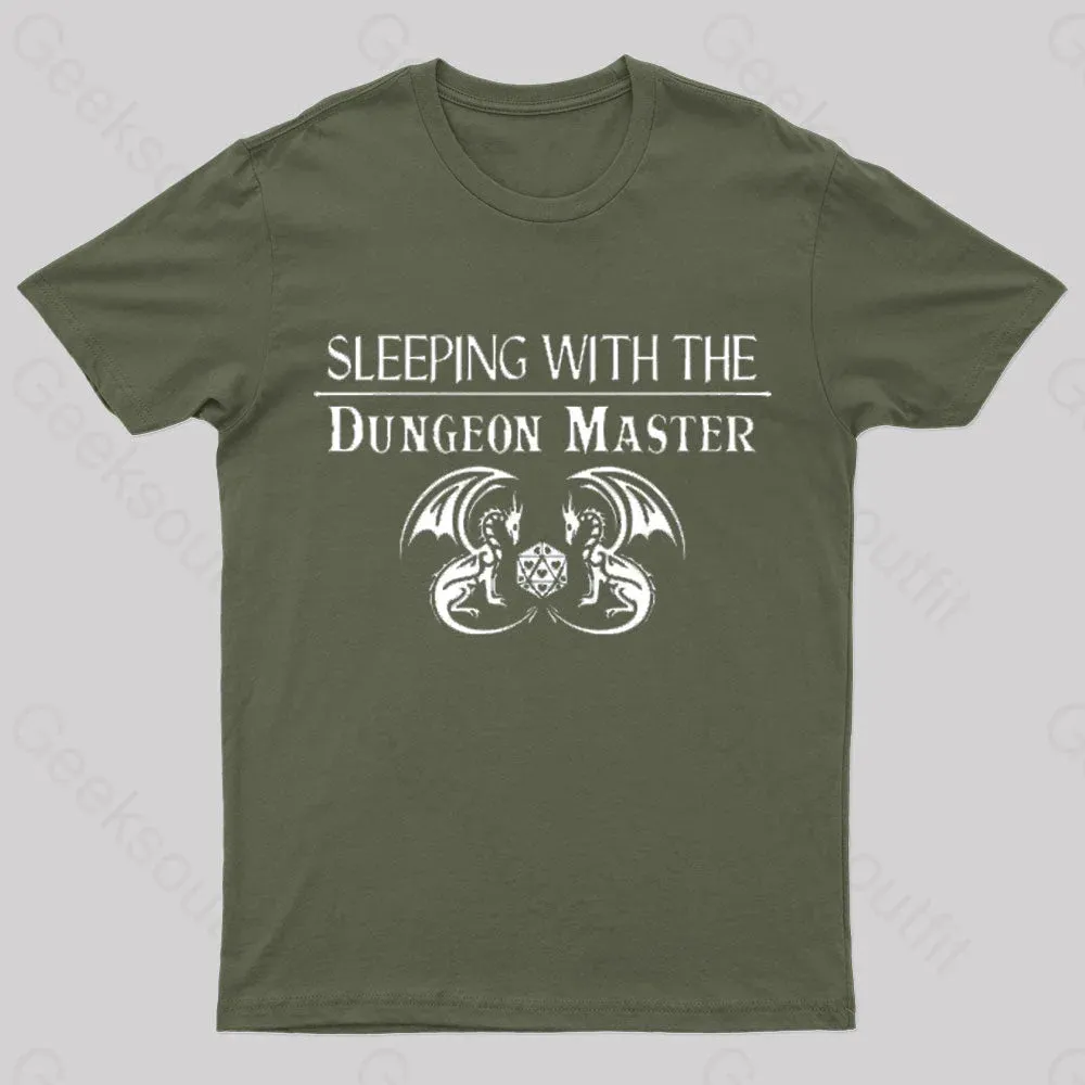 Sleeping With The Dungeon Master Nerd T-Shirt - Image 2