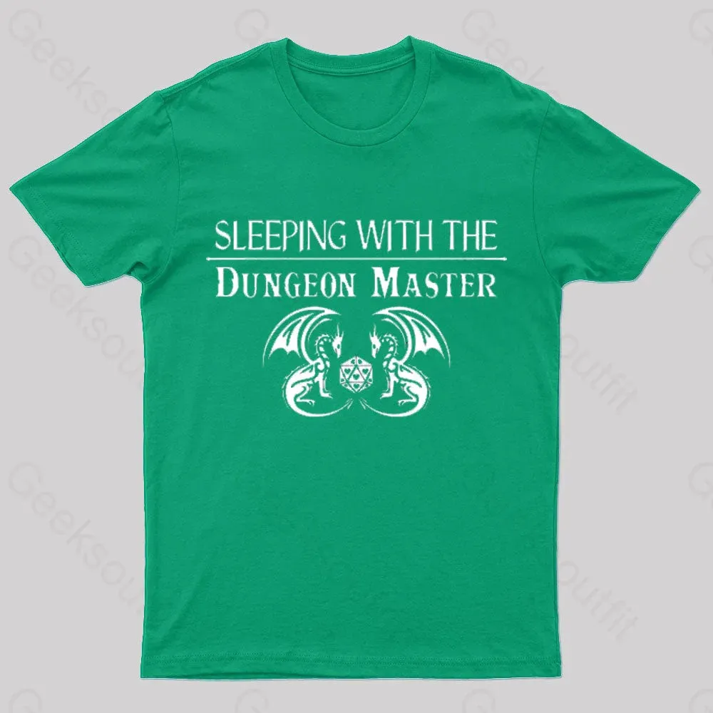 Sleeping With The Dungeon Master Nerd T-Shirt - Image 4