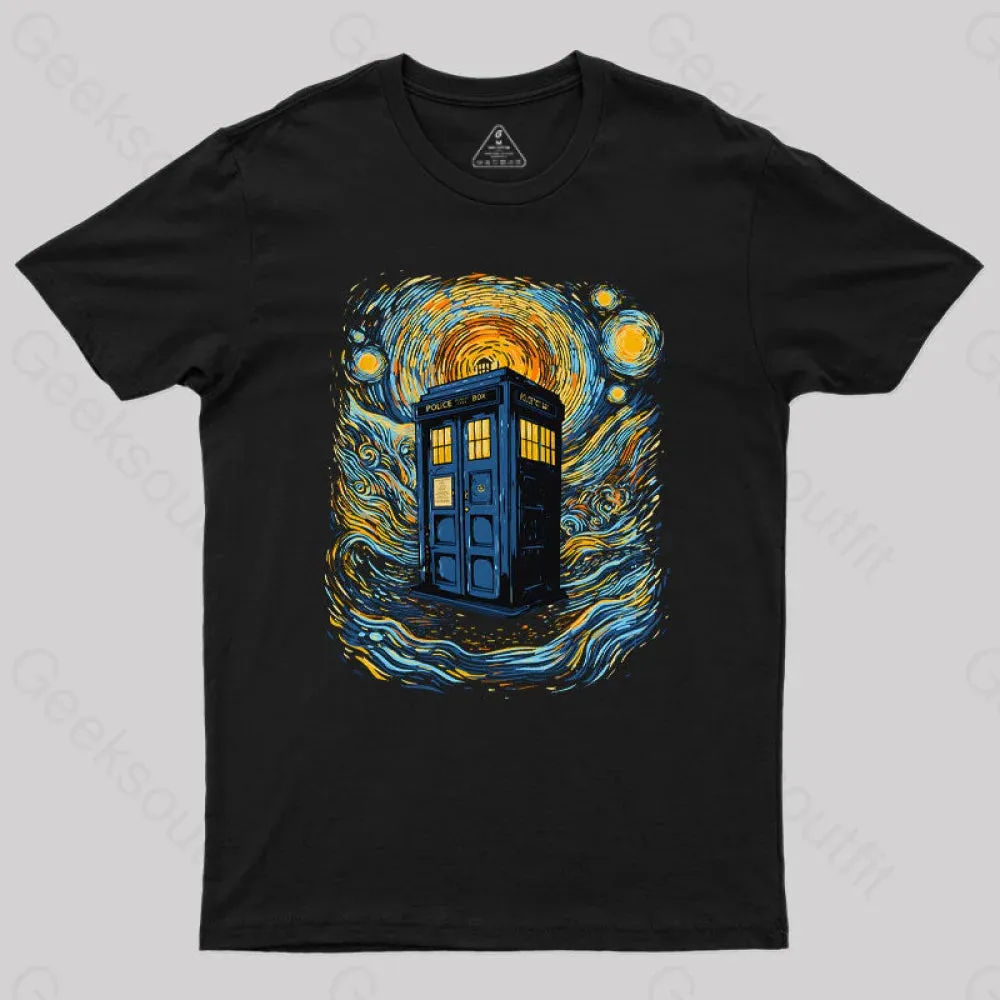 Starry Blue Box Nerd T-Shirt - Image 2