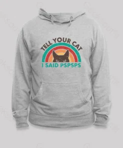 Tell Your Cat Top Retro Cat Rainbow Hoodie