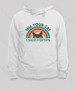 Alternative view of Tell Your Cat Top Retro Cat Rainbow Hoodie