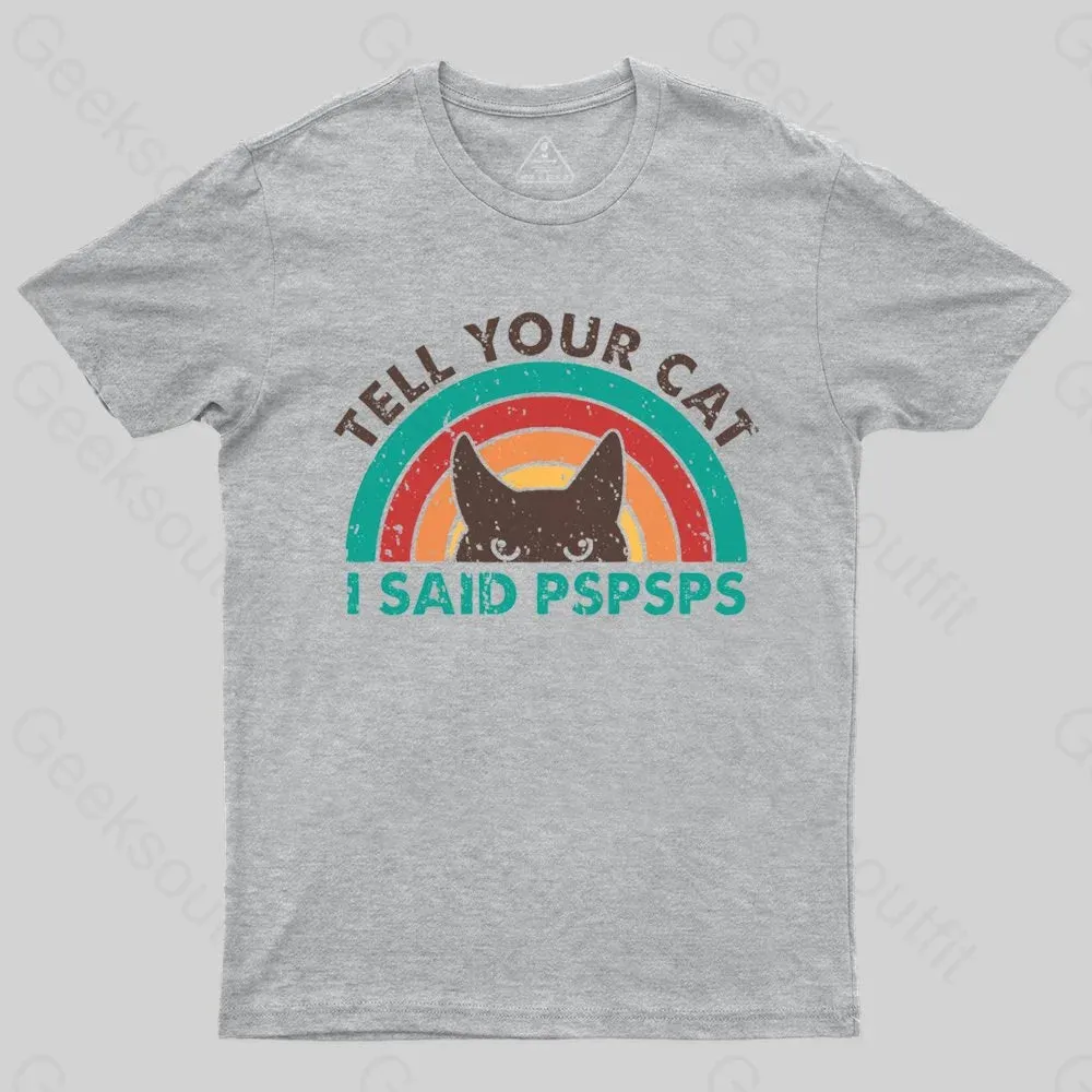 Tell Your Cat Top Retro Cat Rainbow T-shirt