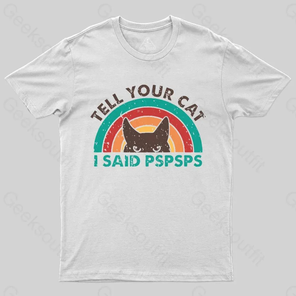 Tell Your Cat Top Retro Cat Rainbow T-shirt - Image 2