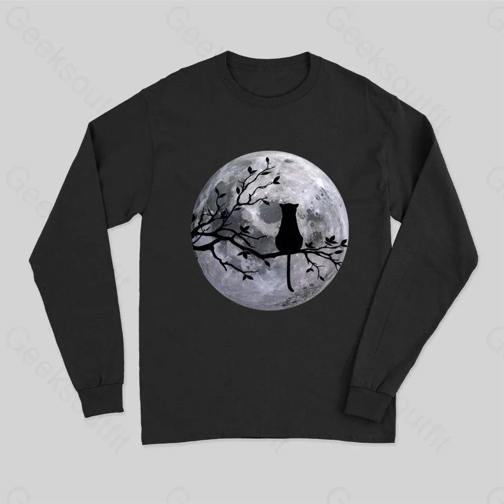 The Cat and the Moon Long Sleeve T-Shirt - Image 2