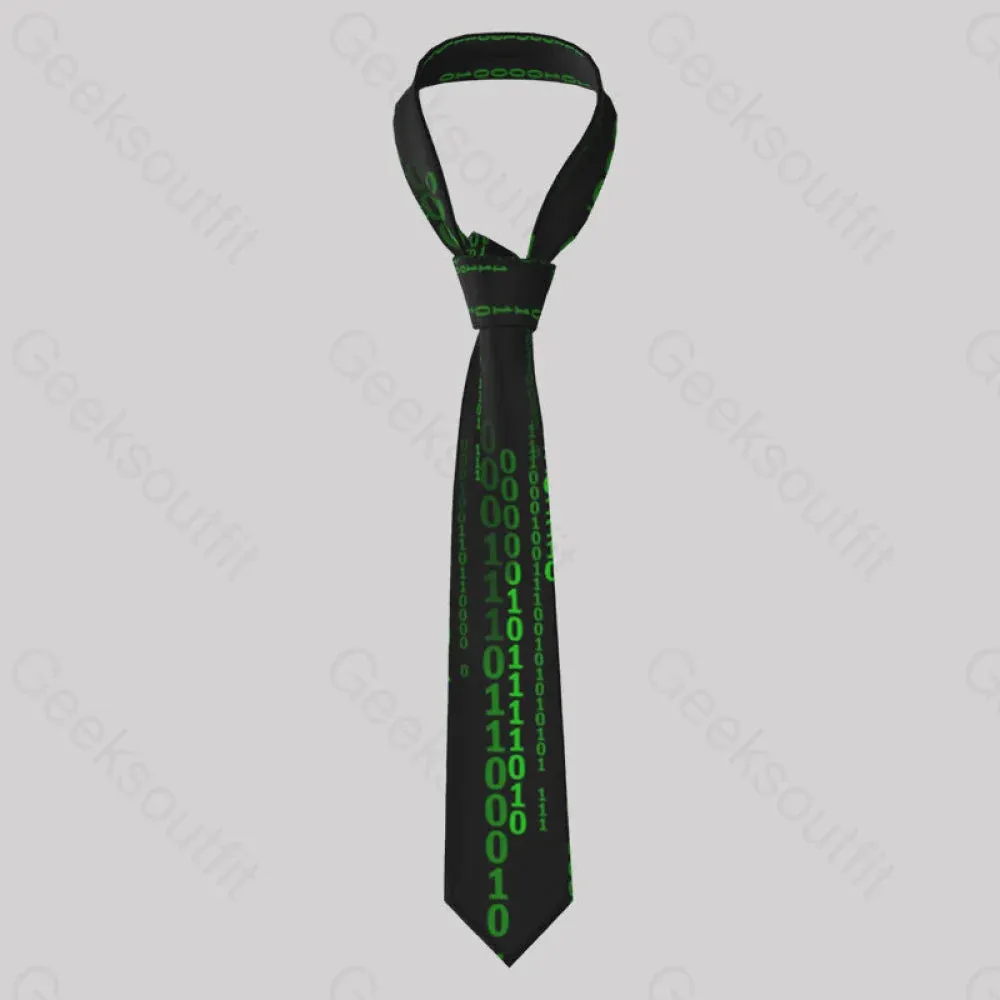 Follow the White Rabbit Black Green Design Art Geek Neckties - Image 2