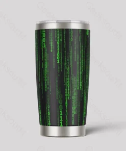 Follow the White Rabbit Black Green Geeks Tumbler