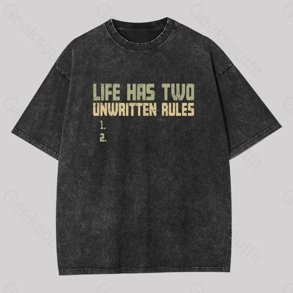 The Two Unwritten Rules of Life Washed T-shirt - Image 2