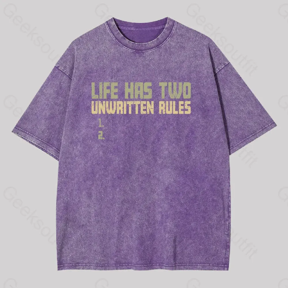 The Two Unwritten Rules of Life Washed T-shirt - Image 6