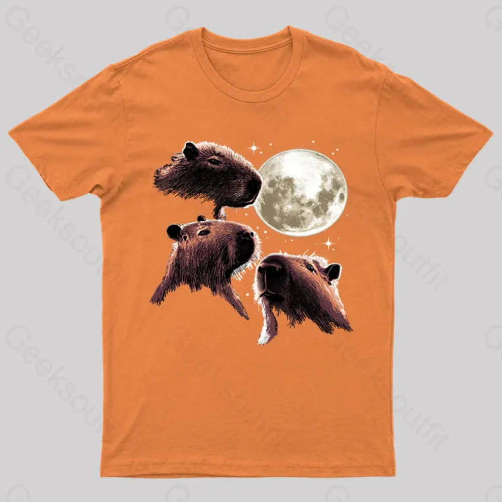 Three Moon Capybaras Geek T-Shirt - Image 9
