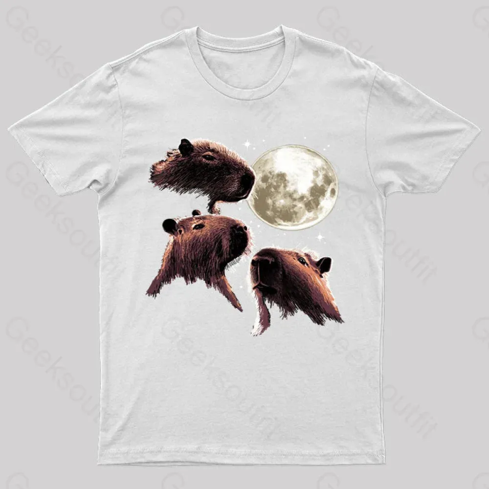 Three Moon Capybaras Geek T-Shirt - Image 8