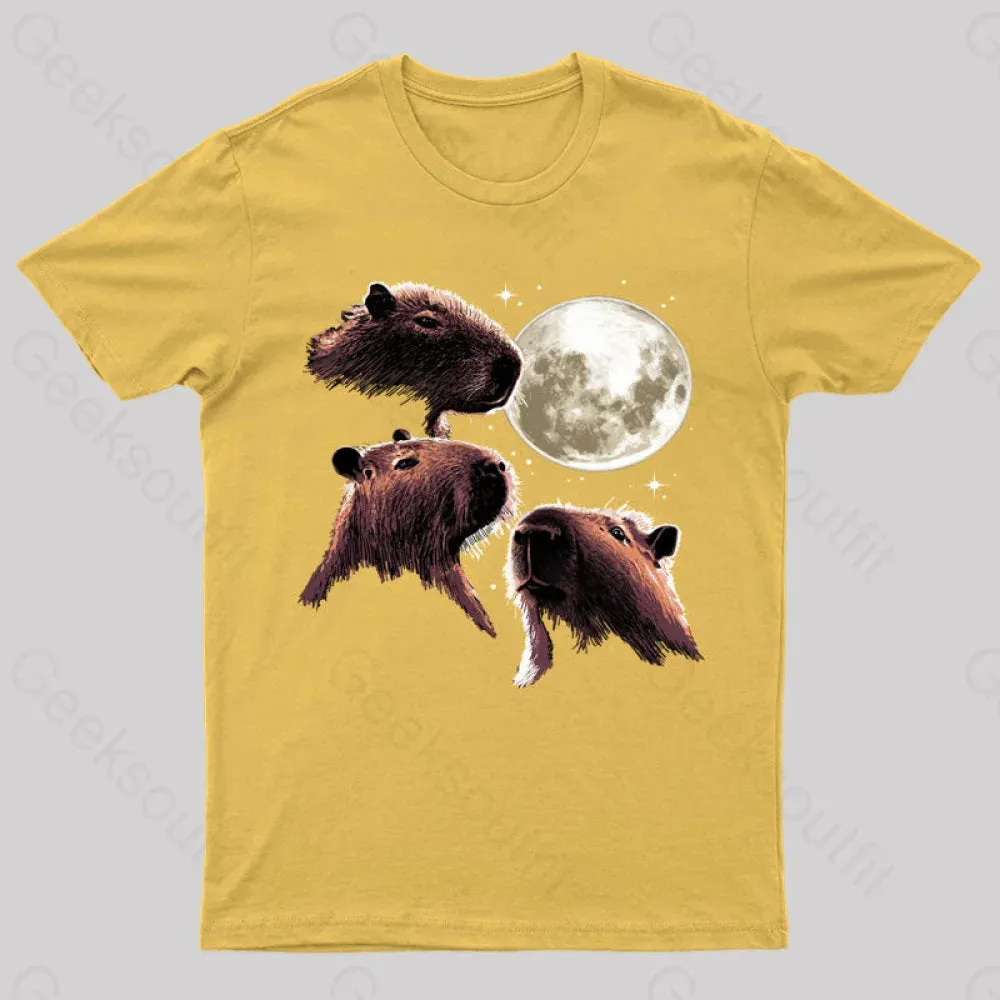 Three Moon Capybaras Geek T-Shirt - Image 10