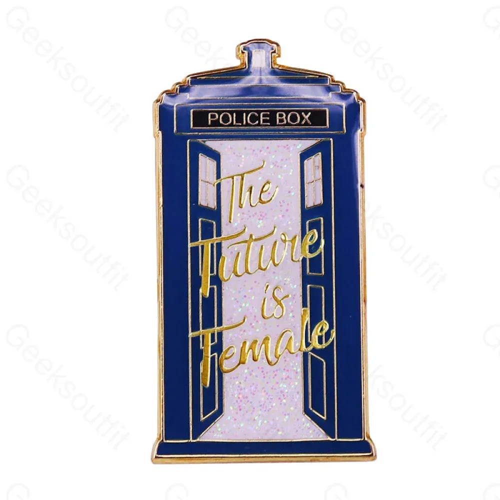 Time Machine Spaceship Pins