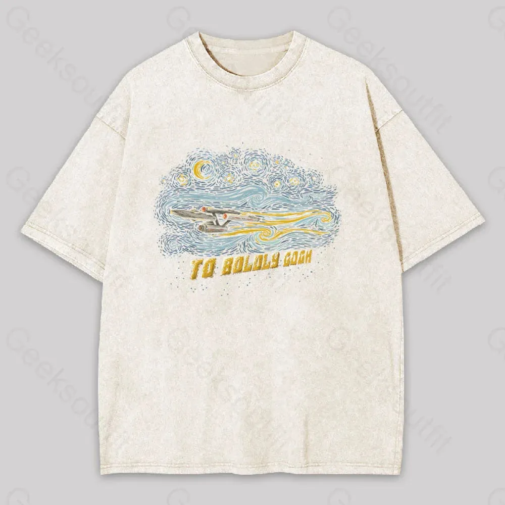 To Boldly Gogh Washed T-shirt - Image 9