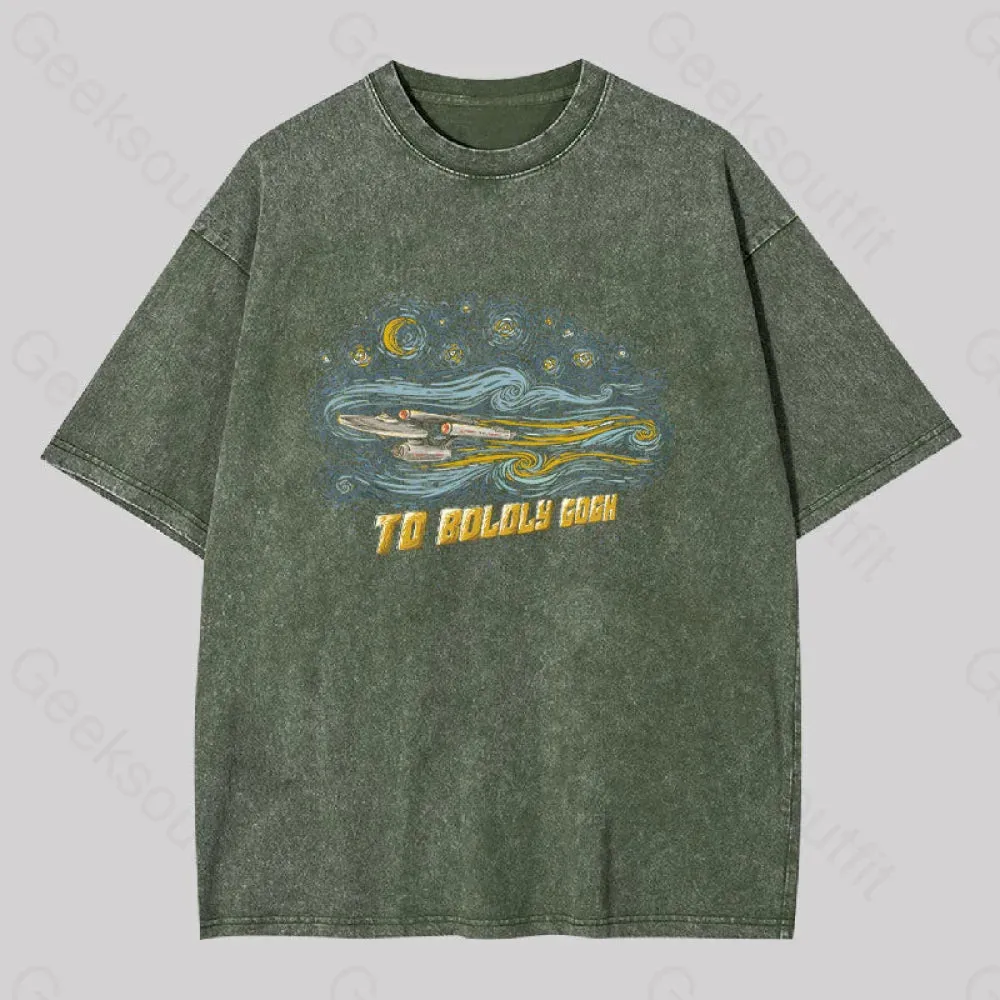To Boldly Gogh Washed T-shirt - Image 4