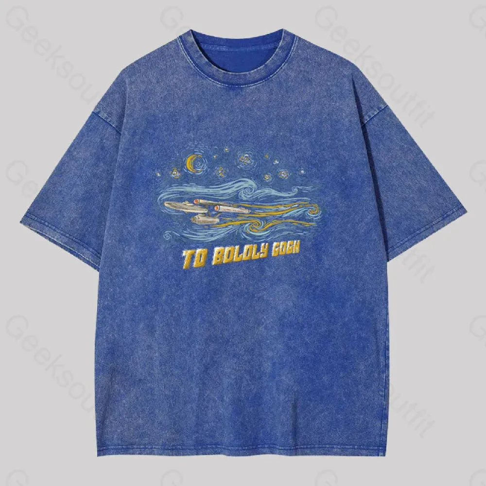 To Boldly Gogh Washed T-shirt - Image 2