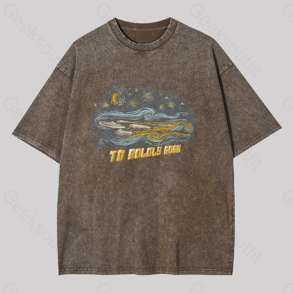 To Boldly Gogh Washed T-shirt - Image 5