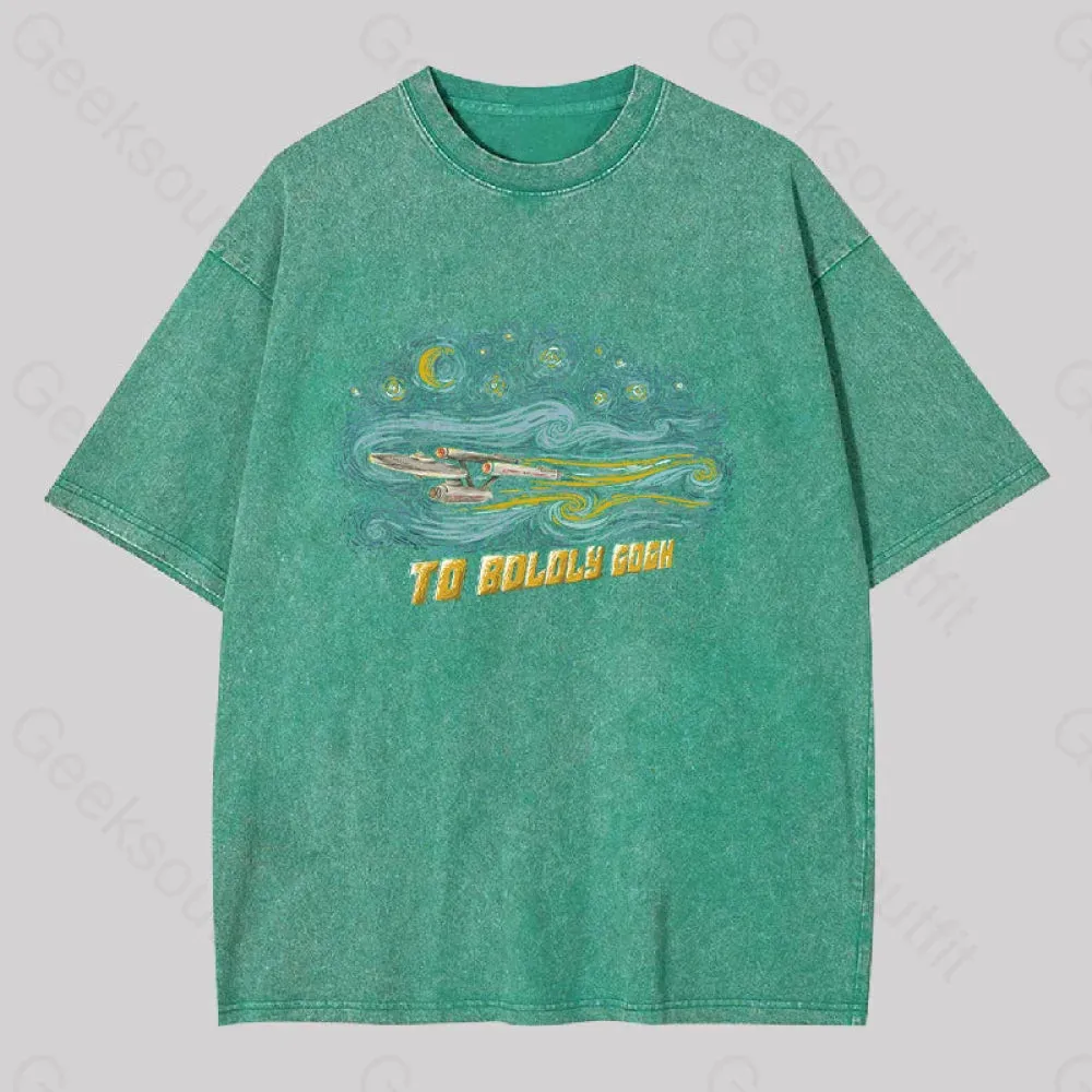 To Boldly Gogh Washed T-shirt - Image 3