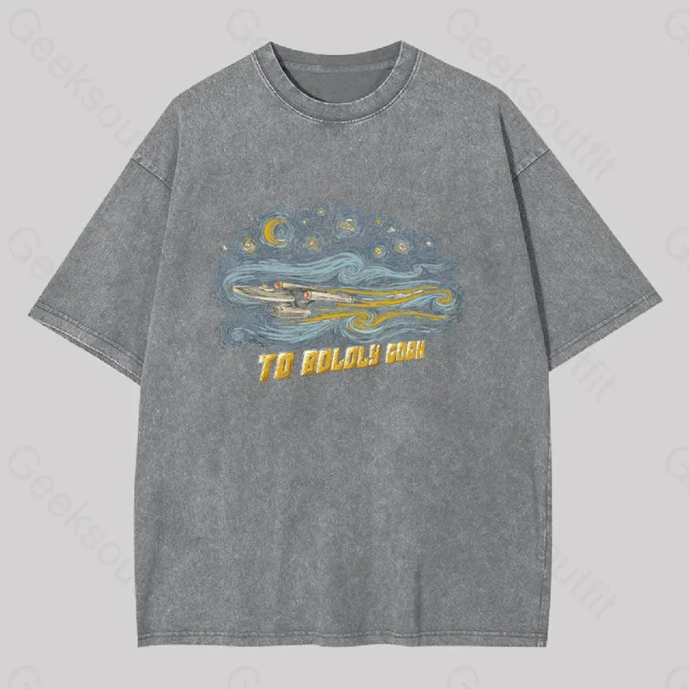 To Boldly Gogh Washed T-shirt - Image 8