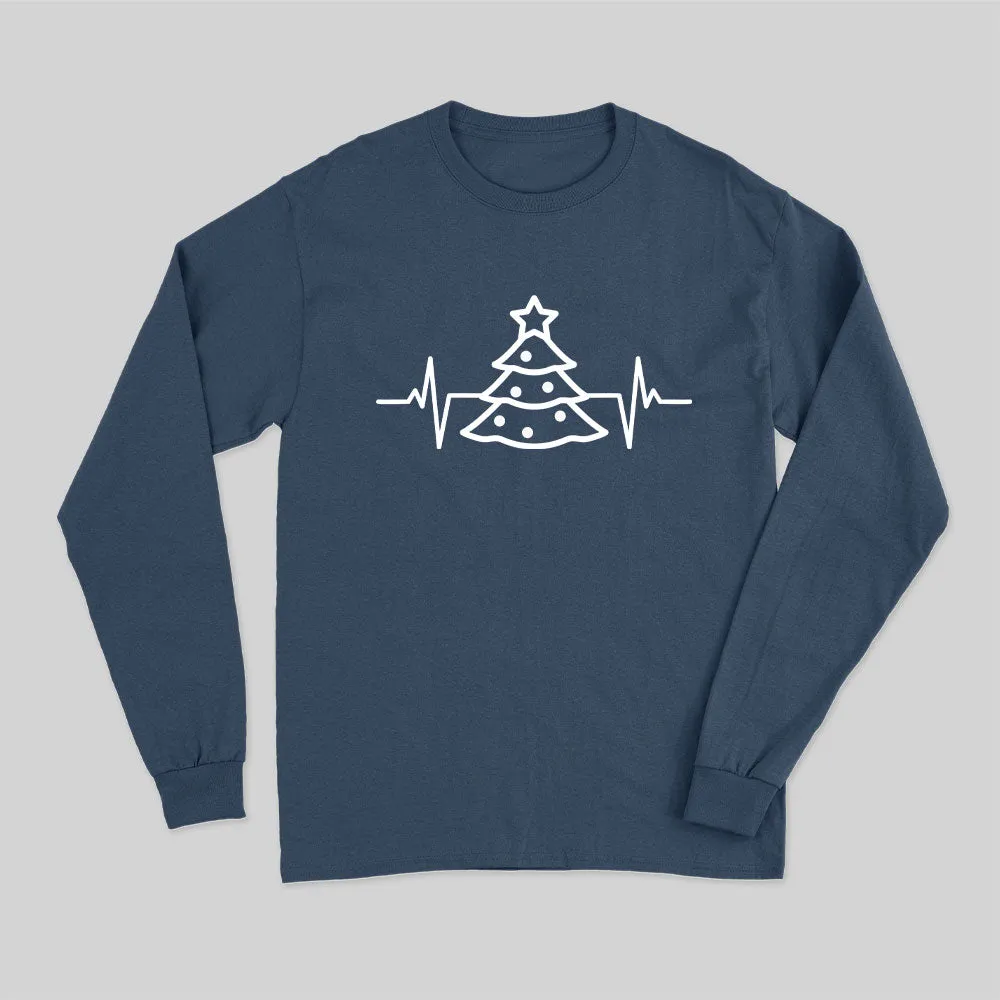 Christmas Tree Heart Beat Long Sleeve T-Shirt - Image 3