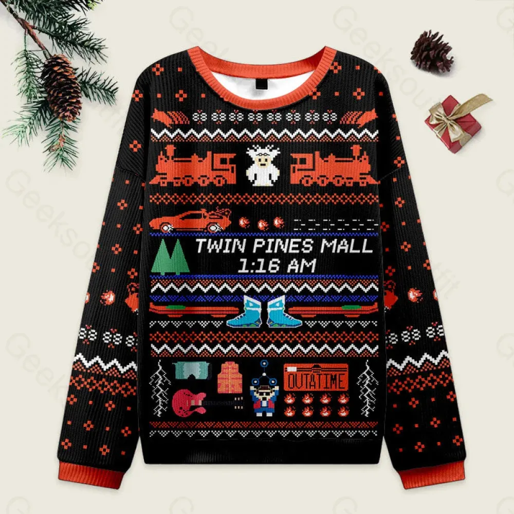 Twin Pines Mall Black Ugly Christmas Sweater Sweatshirt
