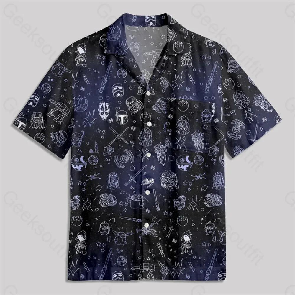 Ugly SiFi Space Funny Button Up Pocket Shirt - Image 2