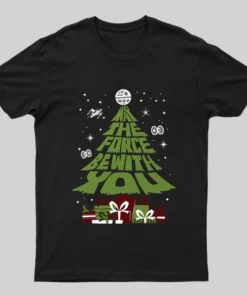 Alternative view of Force Be With You Christmas Tree T-Shirt