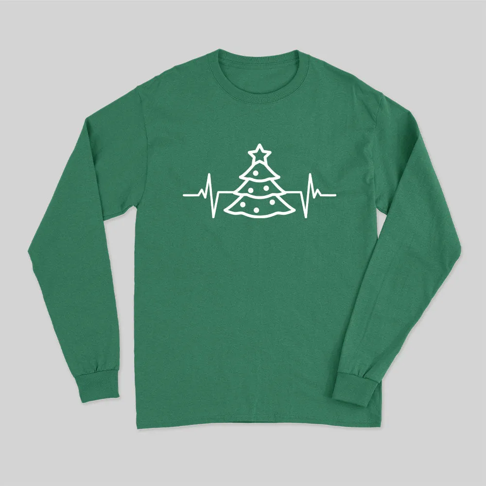 Christmas Tree Heart Beat Long Sleeve T-Shirt