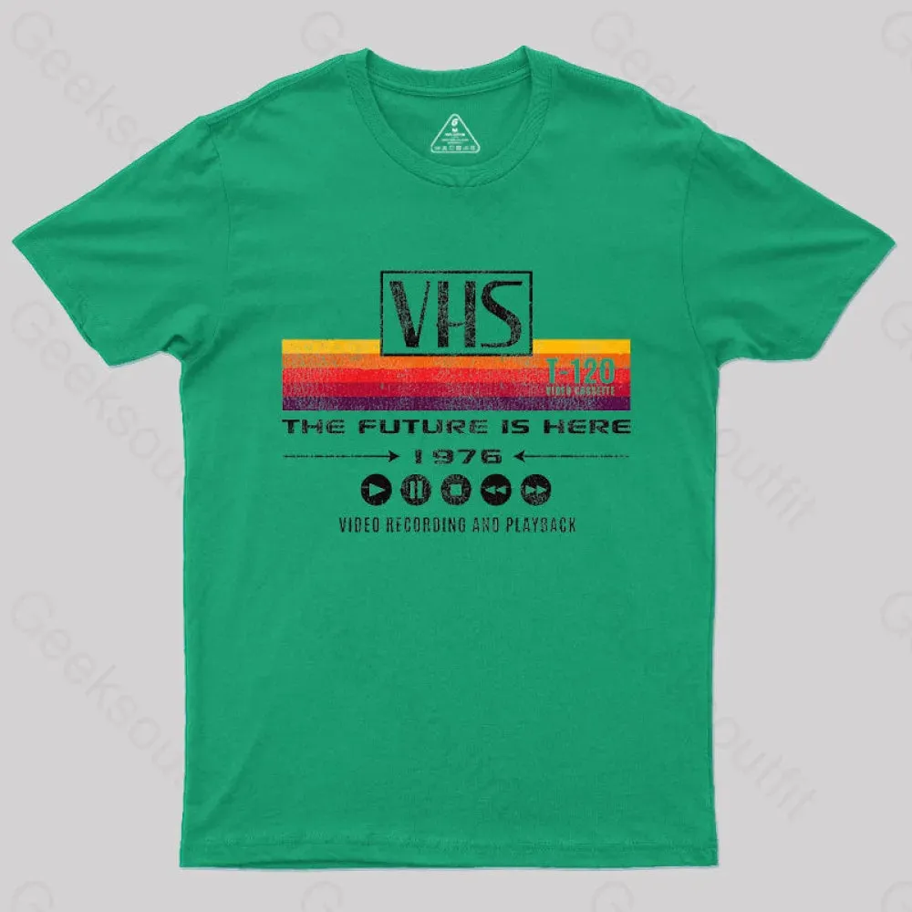VHS The Future Is Here 1976 T-Shirt - Image 6