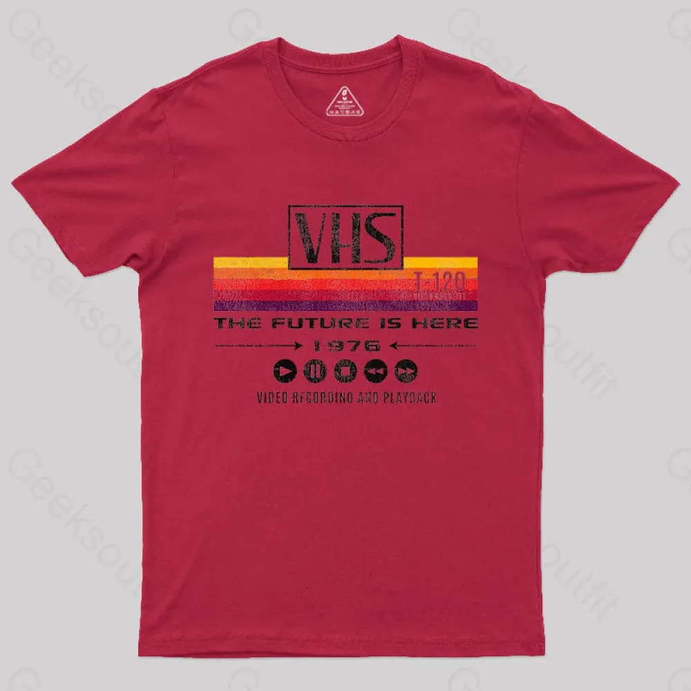 VHS The Future Is Here 1976 T-Shirt - Image 4