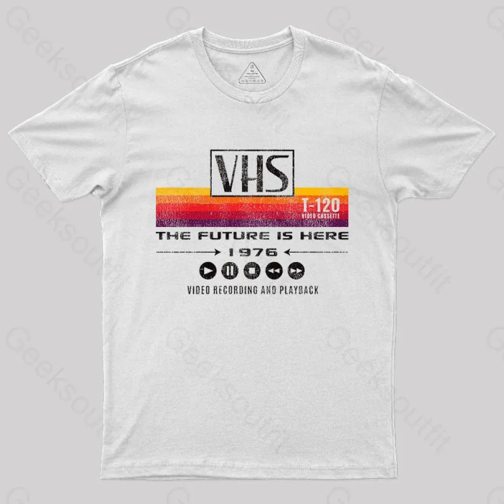 VHS The Future Is Here 1976 T-Shirt - Image 7