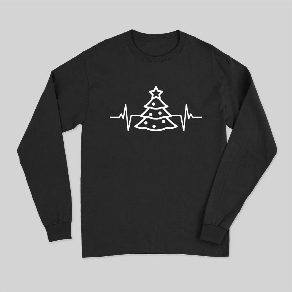 Christmas Tree Heart Beat Long Sleeve T-Shirt - Image 2
